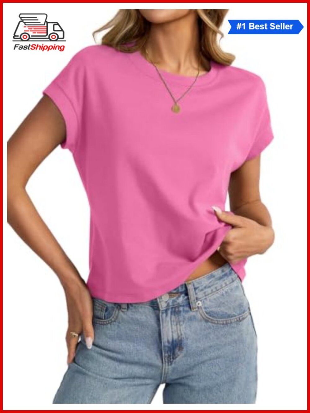 ✨EasyGala Womens Cotton Crop Top Loose Fit Crewneck Cap Sleeve Summer Tee
